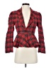 Boston Proper 100% Polyester Plaid Red Blazer Size 2 - photo 1