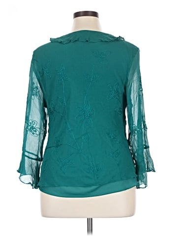 Silkland 3/4 Sleeve Silk Top (view 2)