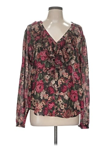 Jade Long Sleeve Silk Top (view 1)