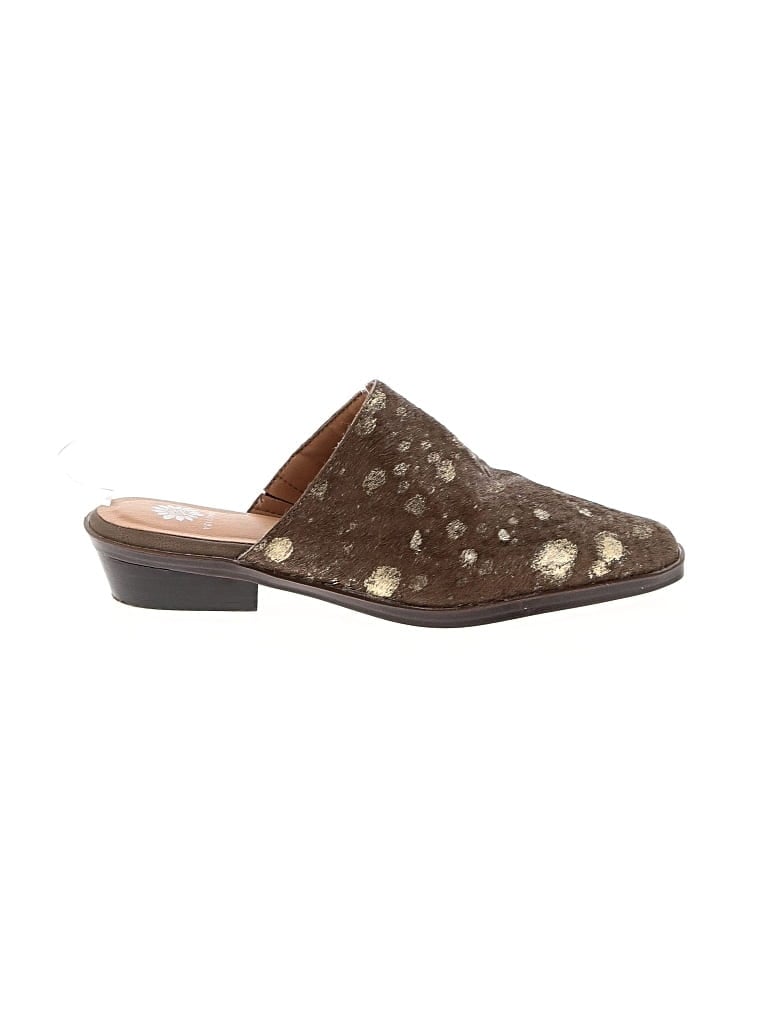 Pre-owned Yellow Box Mule/clog In Brown