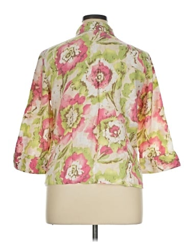 JM Collection 3/4 Sleeve Button-Down Shirt (view 2)