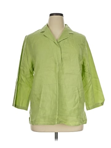 JM Collection 3/4 Sleeve Button-Down Shirt (view 1)