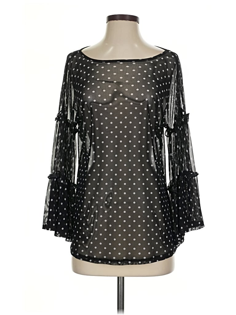 Pre-owned Robert Louis Long Sleeve Blouse In Black