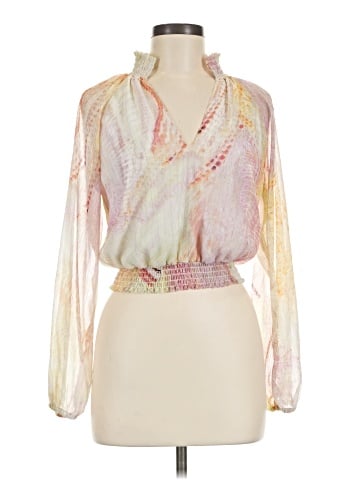 Lavender Brown Long Sleeve Blouse (view 1)