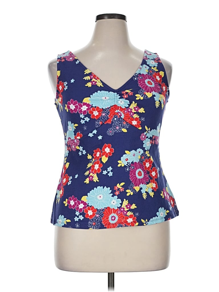 Pre-owned Modcloth Sleeveless Top Blue Sweetheart Neckline Tops