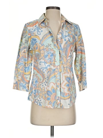 Chico's 3/4 Sleeve Button-Down Shirt (view 1)