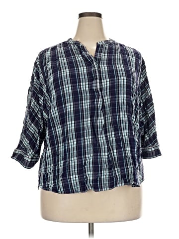 Lane Bryant 3/4 Sleeve Button-Down Shirt (view 1)