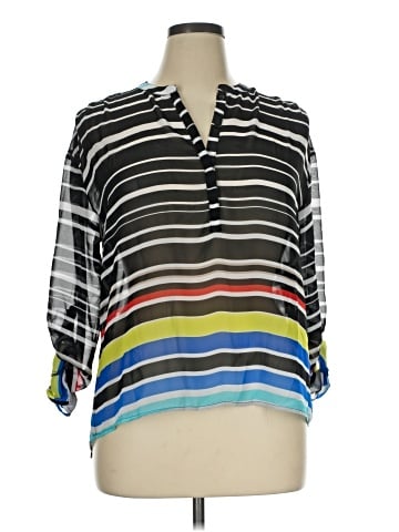 a.n.a. A New Approach 3/4 Sleeve Blouse (view 1)