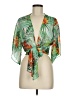 Papaya 100% Polyester Tropical Green Kimono Size M - photo 1