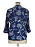 Ava & Grace 100% Polyester Floral Blue 3/4 Sleeve Blouse Size XL - photo 2