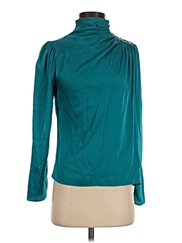 Intermix Long Sleeve Silk Top (view 1)