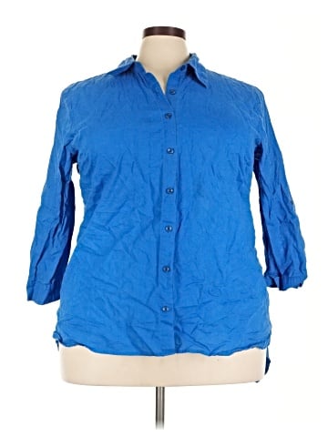Ashley Stewart 3/4 Sleeve Button-Down Shirt (view 1)