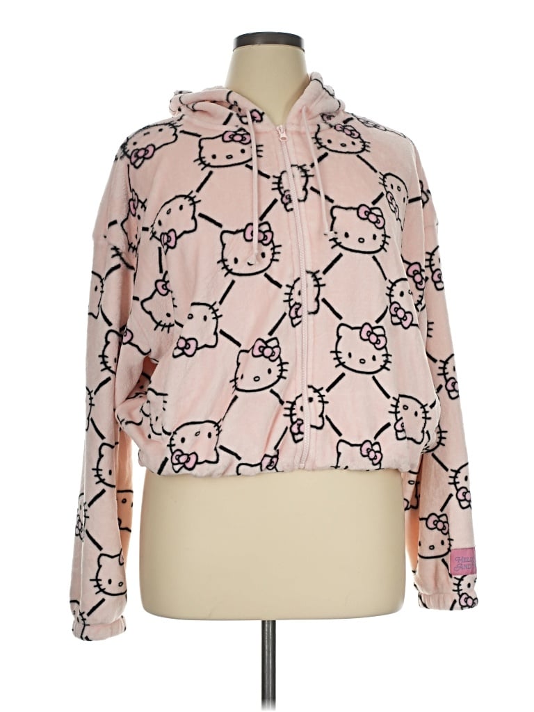Pre-owned Hello Kitty Zip Up Hoodie In Pink