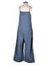 Esby 100% Cotton Solid Blue Jumpsuit Size XS - photo 2