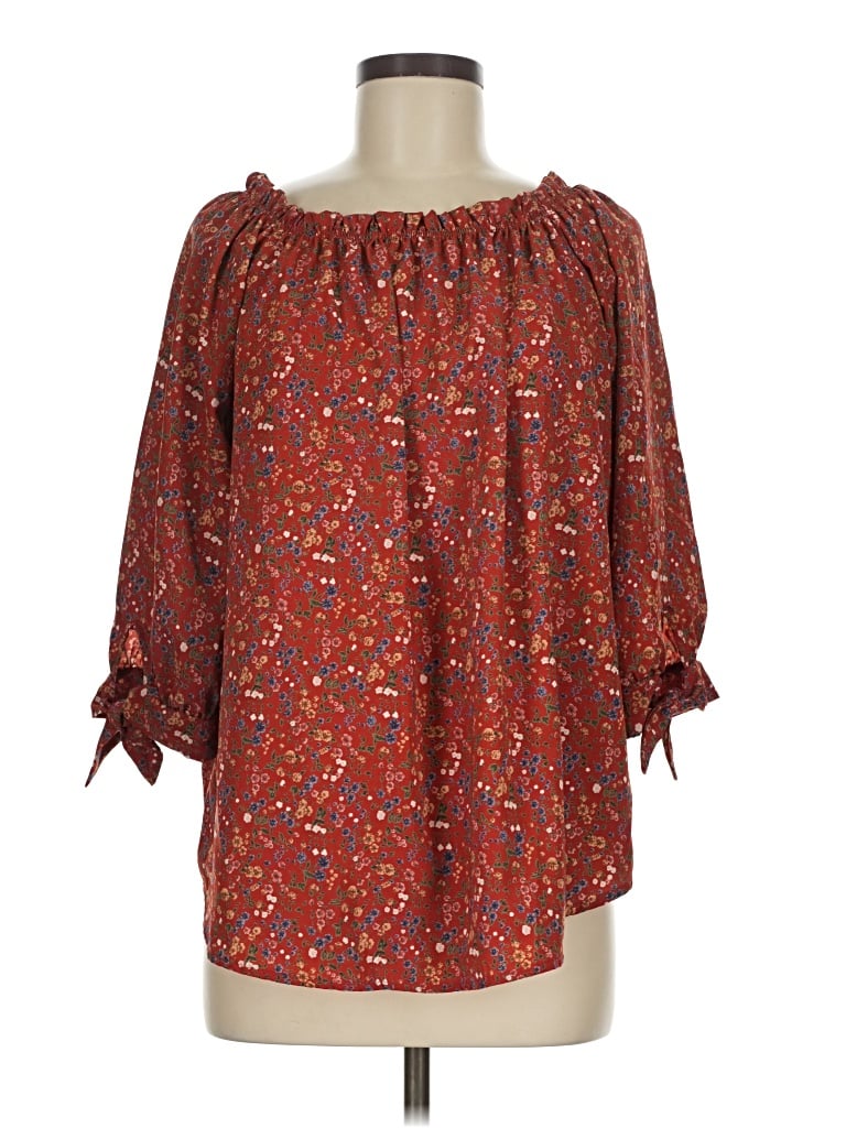 Pre-owned Hailey & Co 3/4 Sleeve Blouse In Red