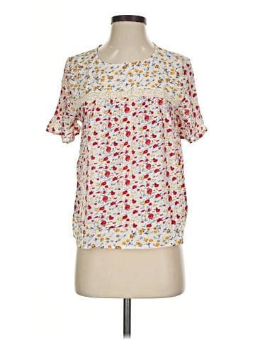 Blue Tassel Short Sleeve Blouse (view 1)