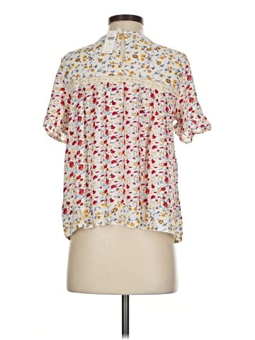 Blue Tassel Short Sleeve Blouse (view 2)