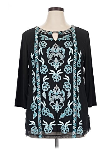 JM Collection 3/4 Sleeve Blouse (view 1)