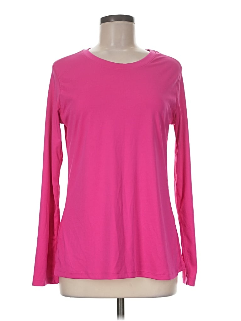 Pre-owned Hanes Long Sleeve T-shirt In Pink