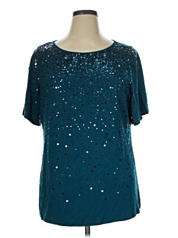INC International Concepts Short Sleeve Blouse (view 1)