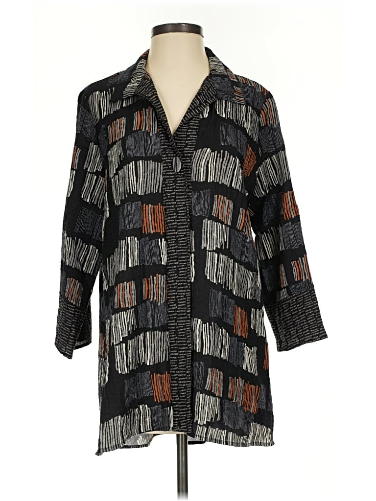 Pre-owned Habitat 3/4 Sleeve Blouse In Black