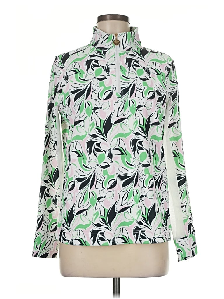 Pre-owned Stella Parker Long Sleeve Blouse In Green