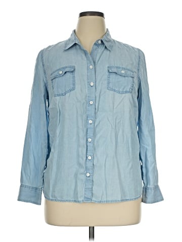 Crown & Ivy 3/4 Sleeve Button-Down Shirt (view 1)
