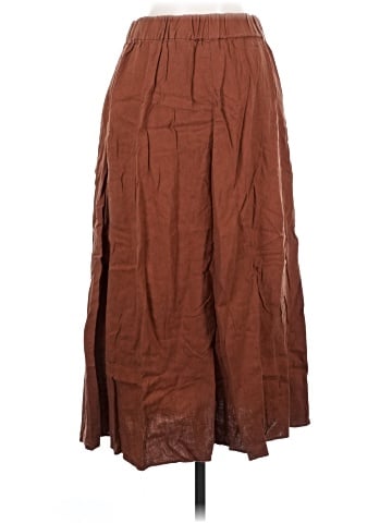 Madewell Linen-Blend Side-Button Midi Skirt (view 2)