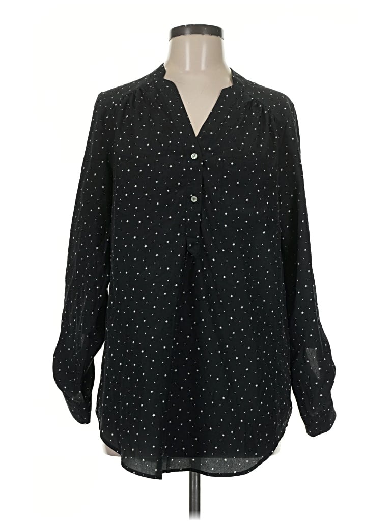 Pre-owned Modcloth 3/4 Sleeve Blouse In Black