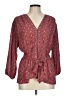 Max Studio 100% Polyester Red Long Sleeve Blouse Size L - photo 1