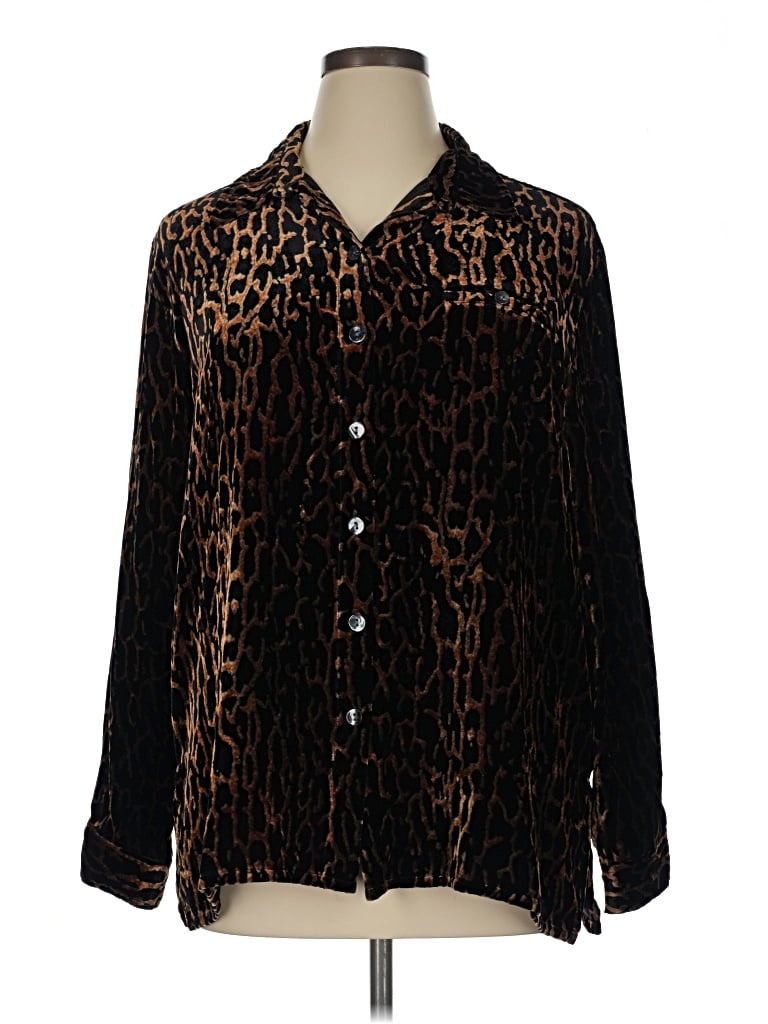 Pre-owned Chico's Design Long Sleeve Blouse In Black