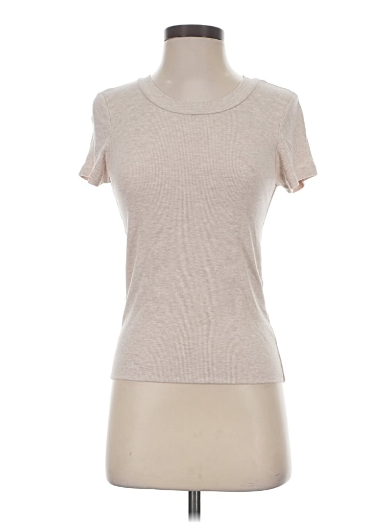 Pre-owned Lna Short Sleeve Turtleneck In Tan