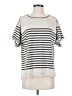 Max Studio Stripes Silver Short Sleeve T-Shirt Size S - photo 1