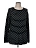 Karen Scott 100% Cotton Stripes Black Pullover Sweater Size M - photo 1
