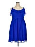 Torrid 100% Polyester Solid Blue Casual Dress Size 2X Plus (2) - photo 1