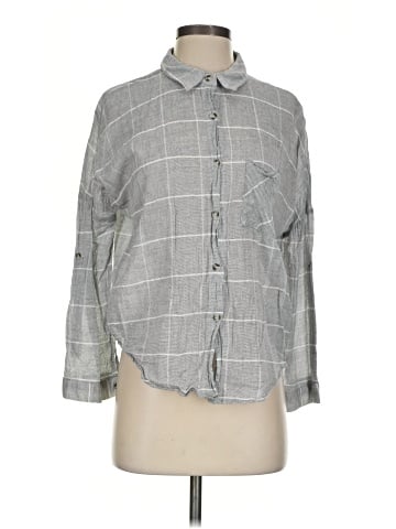 She + Sky Long Sleeve Button-Down Shirt (view 1)
