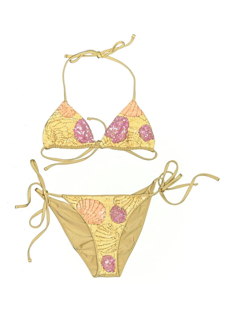 Pre-owned Beach Bunny Two Piece Swimsuit In Gold