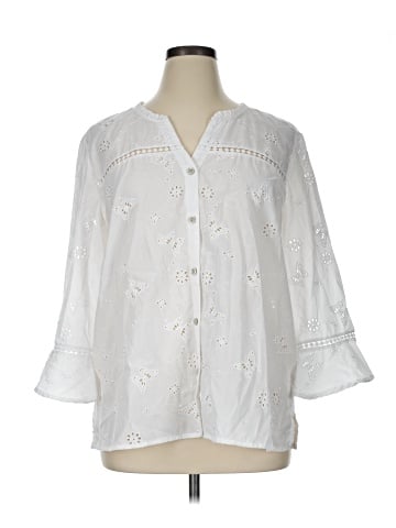 Alfred Dunner 3/4 Sleeve Button-Down Shirt (view 1)