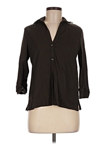 Zara 3/4 Sleeve Button-Down Shirt (view 1)