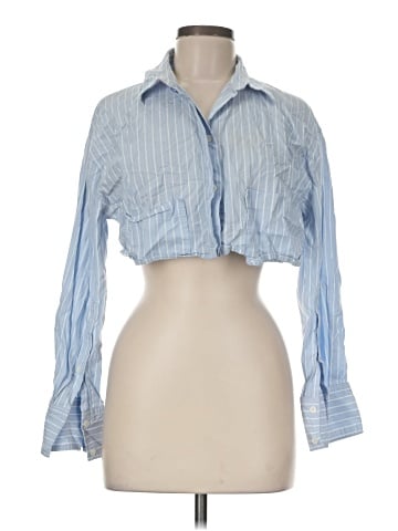 Zara 3/4 Sleeve Button-Down Shirt (view 1)