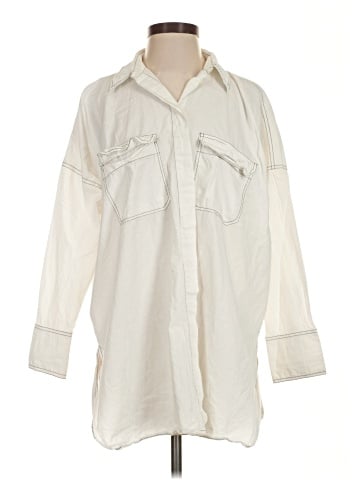 MNG 3/4 Sleeve Button-Down Shirt (view 1)