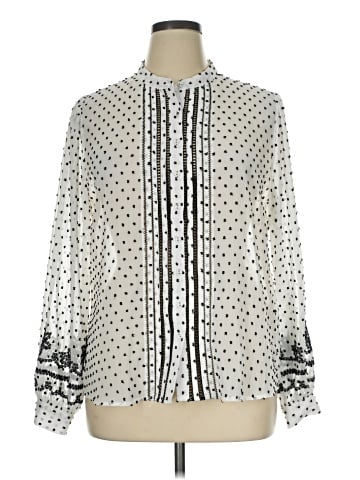 White House Black Market Long Sleeve Blouse (view 1)