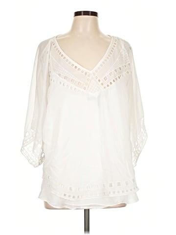 White House Black Market 3/4 Sleeve Blouse (view 1)