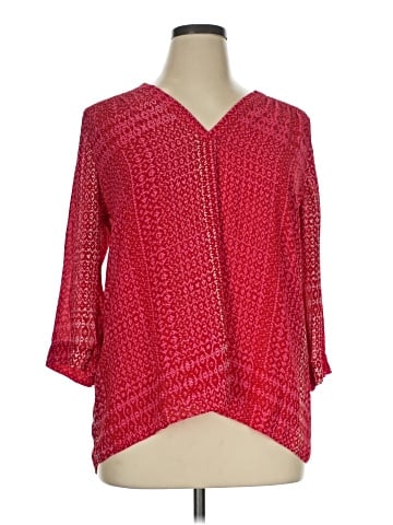 a.n.a. A New Approach 3/4 Sleeve Blouse (view 1)