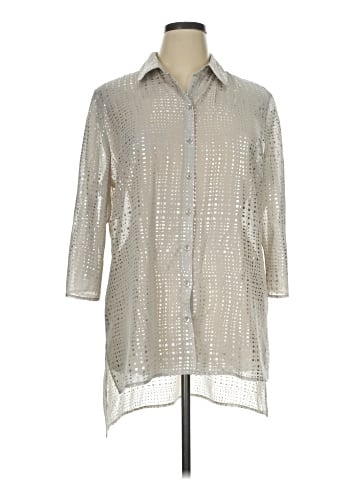 Chico's 3/4 Sleeve Button-Down Shirt (view 1)