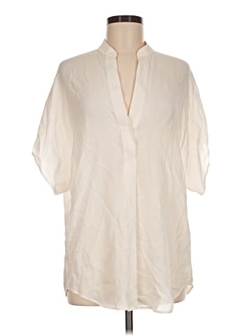 Vince. Short Sleeve Silk Top (view 1)
