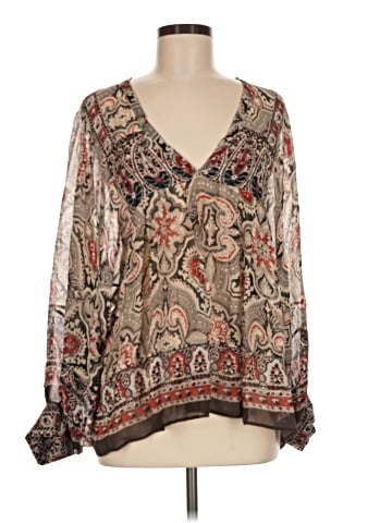Joie Long Sleeve Silk Top (view 1)