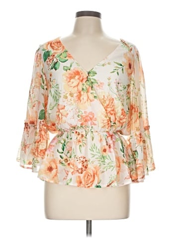Flying Tomato 3/4 Sleeve Blouse (view 1)
