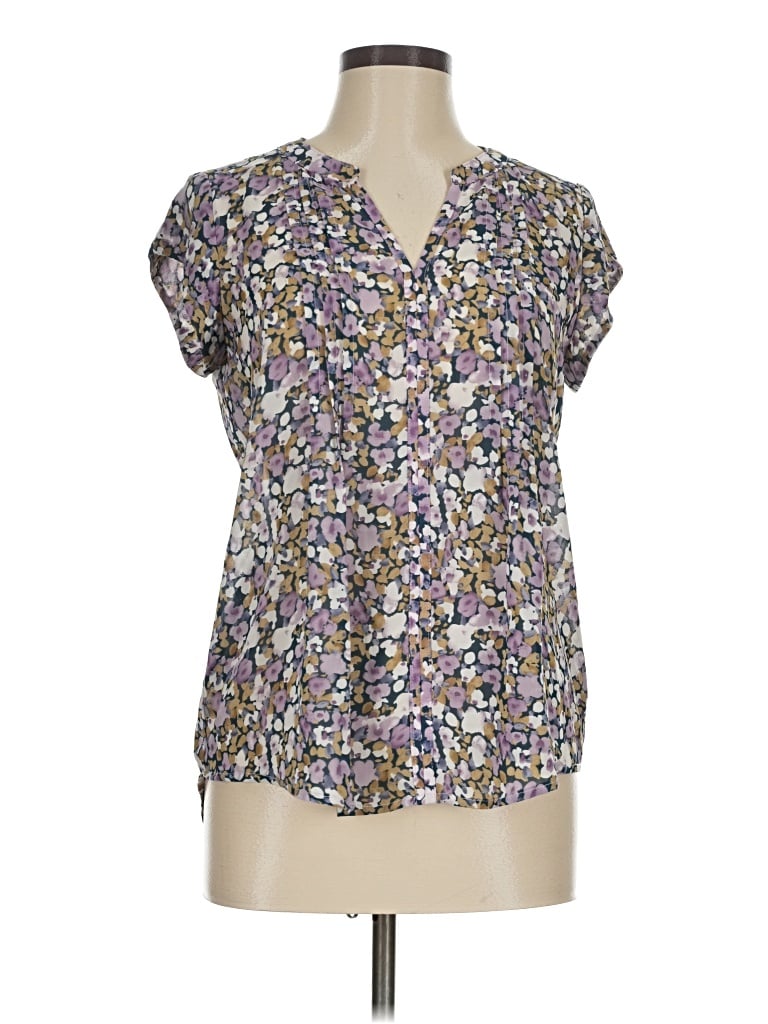 Pre-owned Fun2fun Short Sleeve Blouse In Purple