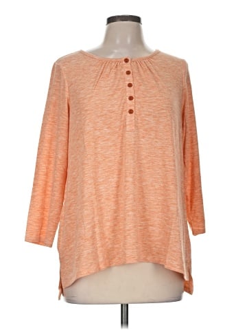 LOGO by Lori Goldstein 3/4 Sleeve Top (view 1)